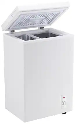 Front. Loheer - 2.8 Cu. Ft. Compact Chest Freezer with Adjustable Thermostat & Removable Basket - WHITE.