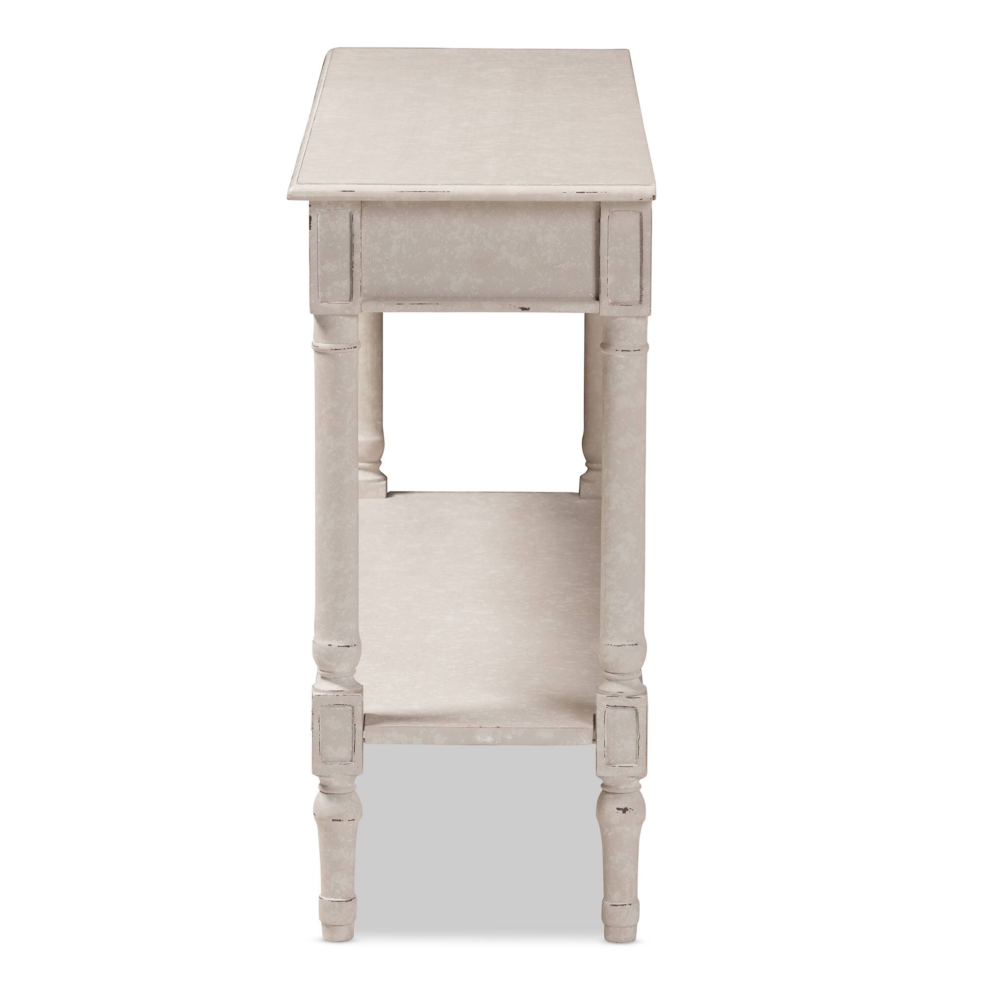 Back. Baxton Studio - Ariella Country Cottage Farmhouse 1-Drawer Console Table - Whitewashed.