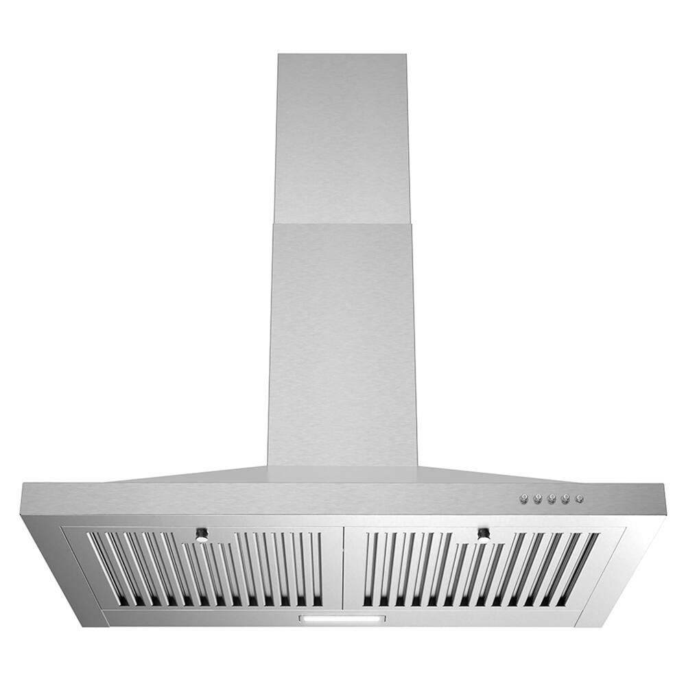 Angle. Streamline - 30 in. Giganti Convertible Wall Mount 220 CFM Range Hood, Baffle Filters, Push Button Control, LED Light - Brushed Stainless Steel.