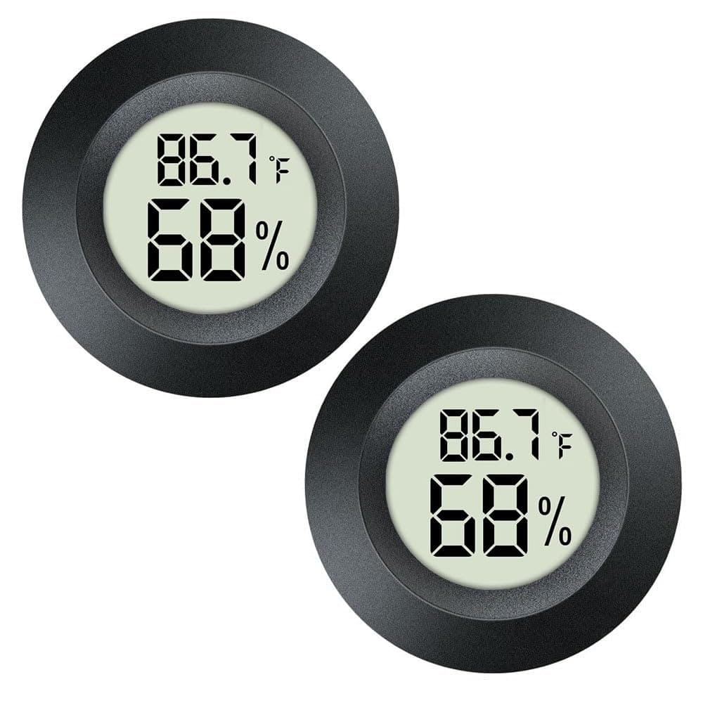 RTMB - Greenhouse Jars Incubators Guitar Case 2-PACK Mini Digital Hygrometer - Back-2 pack