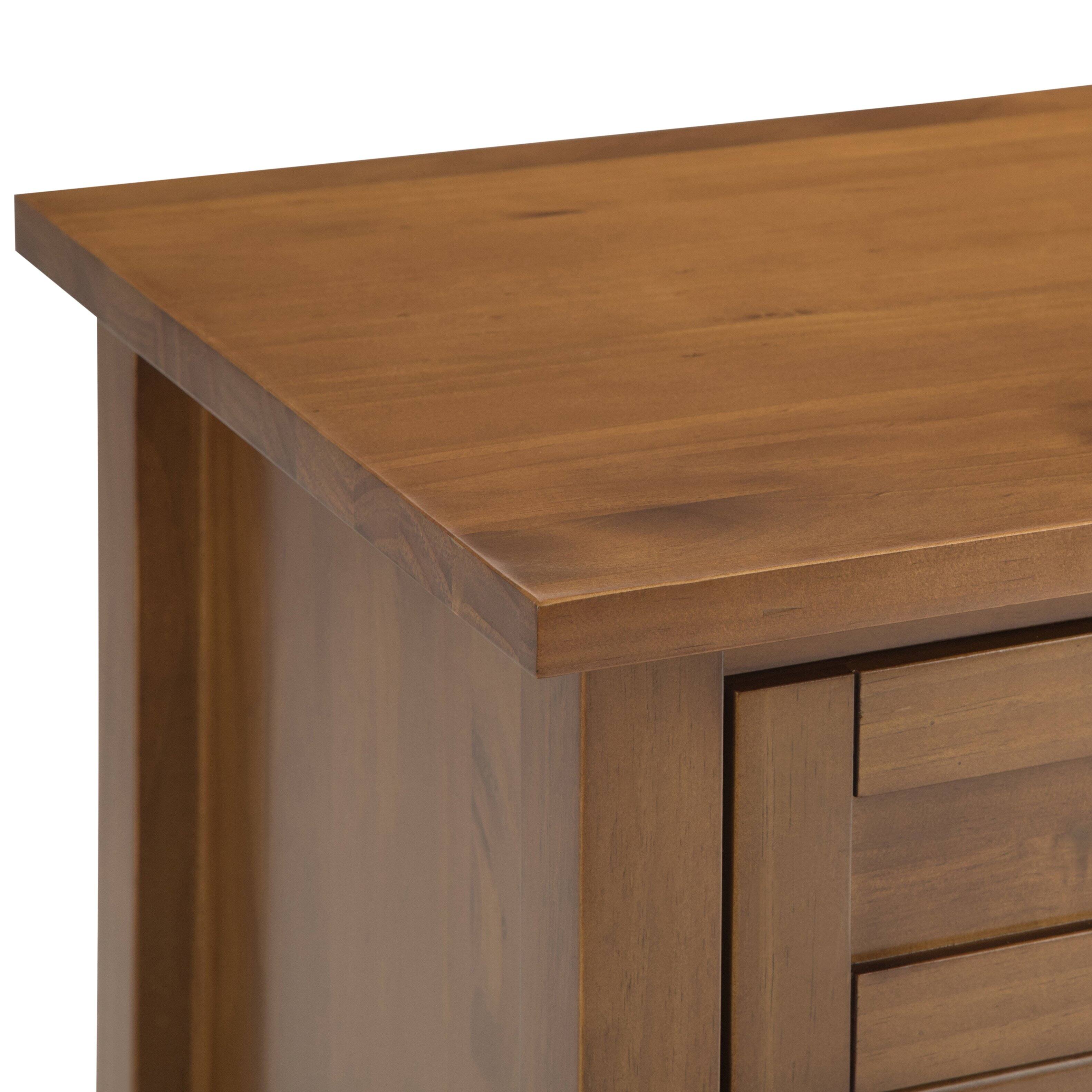 Alt View 1. Simpli Home - Warm Shaker 24 inch Solid Wood Transitional Night Stand in Light Golden Brown (Set of 2) - Light Golden Brown.