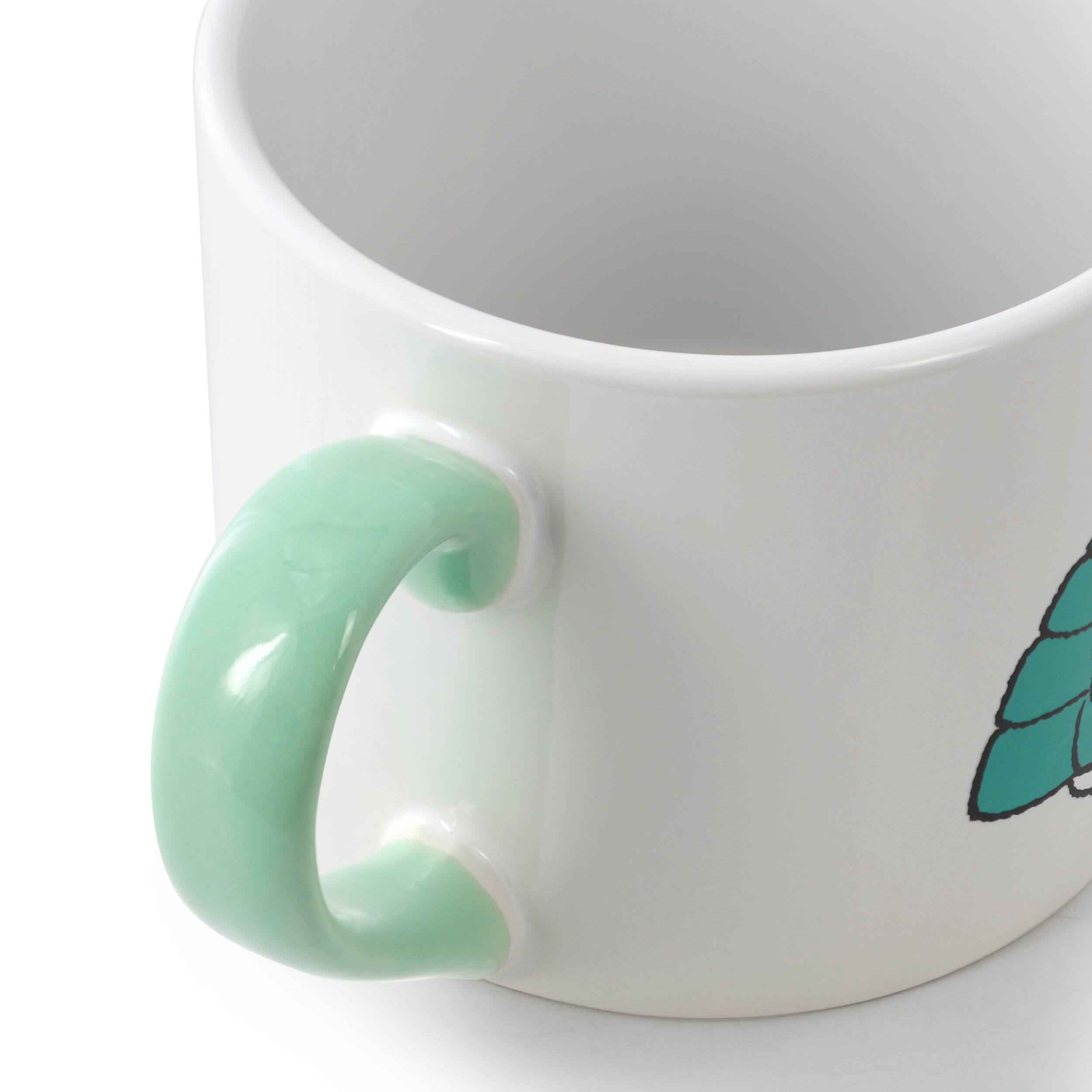 Left. Peanuts - Peanuts All Bundled Up 4 Piece 19 Ounce Stackable Stoneware Mug Set in Mint - Mint.