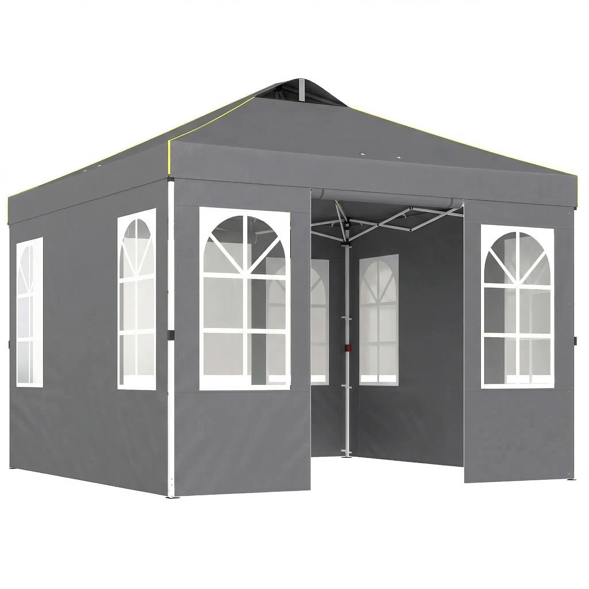 Outsunny - x 9.6 ft Pop Up Canopy Tent with Sidewalls, One Push Setup, UPF50+ Portable Instant Canopy Shelter