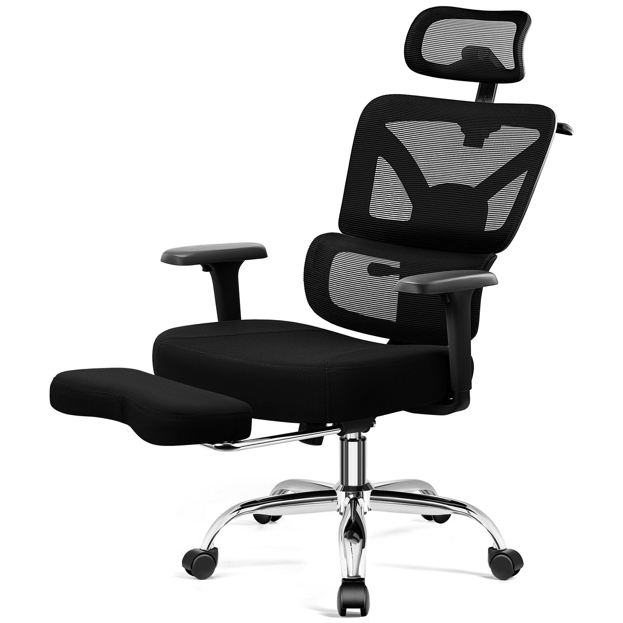 Alt View 7. KERDOM - High Back Mesh Home Office Chair with Adjustable Footrest, 3D Headrest and Armrest, Computer Desk Chair for Work Gaming - Black with Footrest.