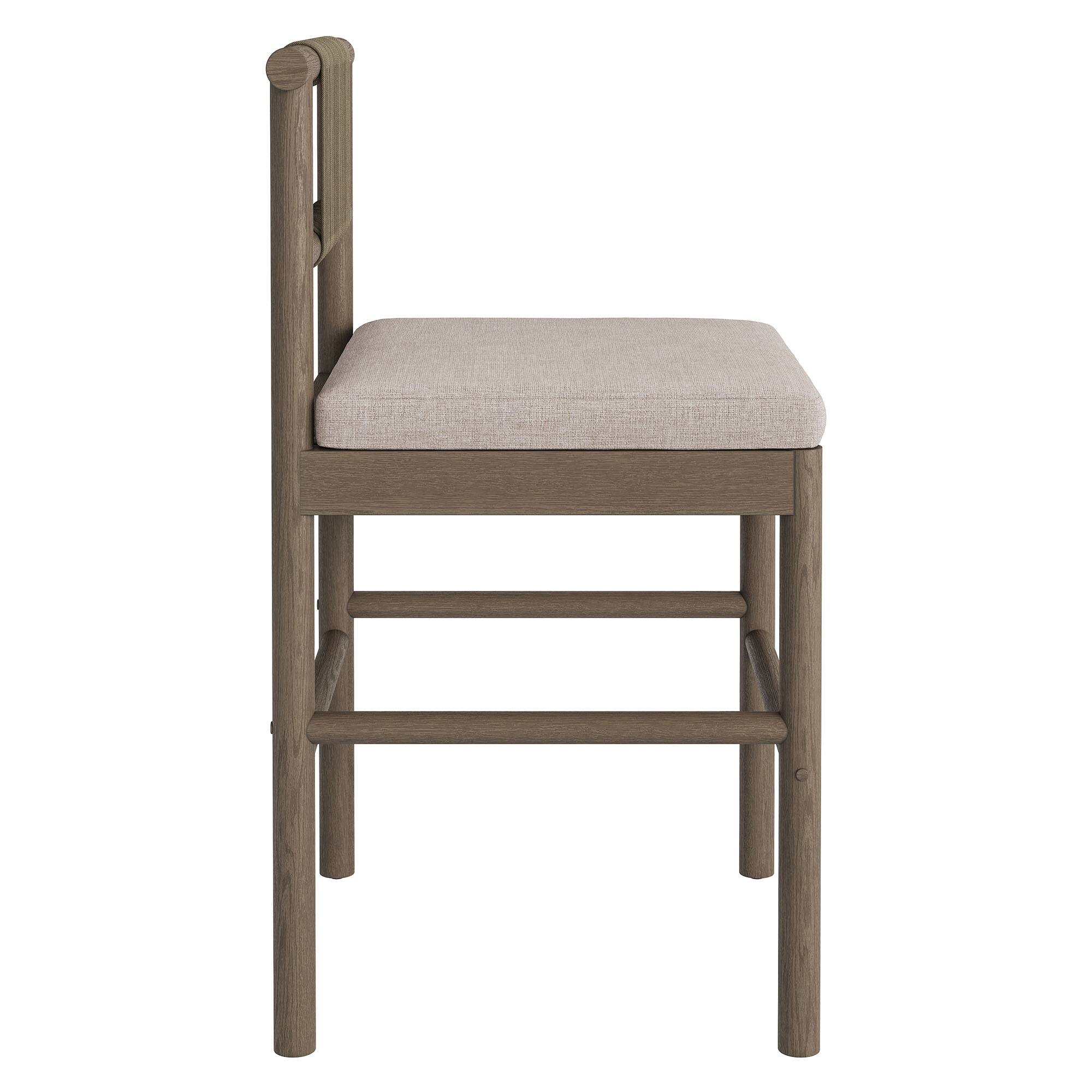 Alt View 3. Modway - Eleni Outdoor Teak Wood Counter Stools Set of 2 by Modway - Weathered Gray Pebble.