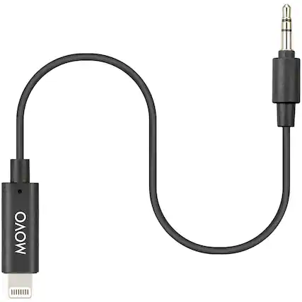 Front. MOVO - Movo IMA-4 TRS to Lightning Adapter - Compatible with iPhone and iOS Devices.