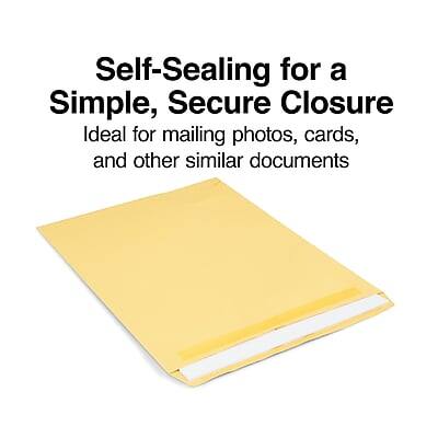 Self-Sealing for a Simple, Secure Closure  
Ideal for mailing photos, cards, and other similar documents