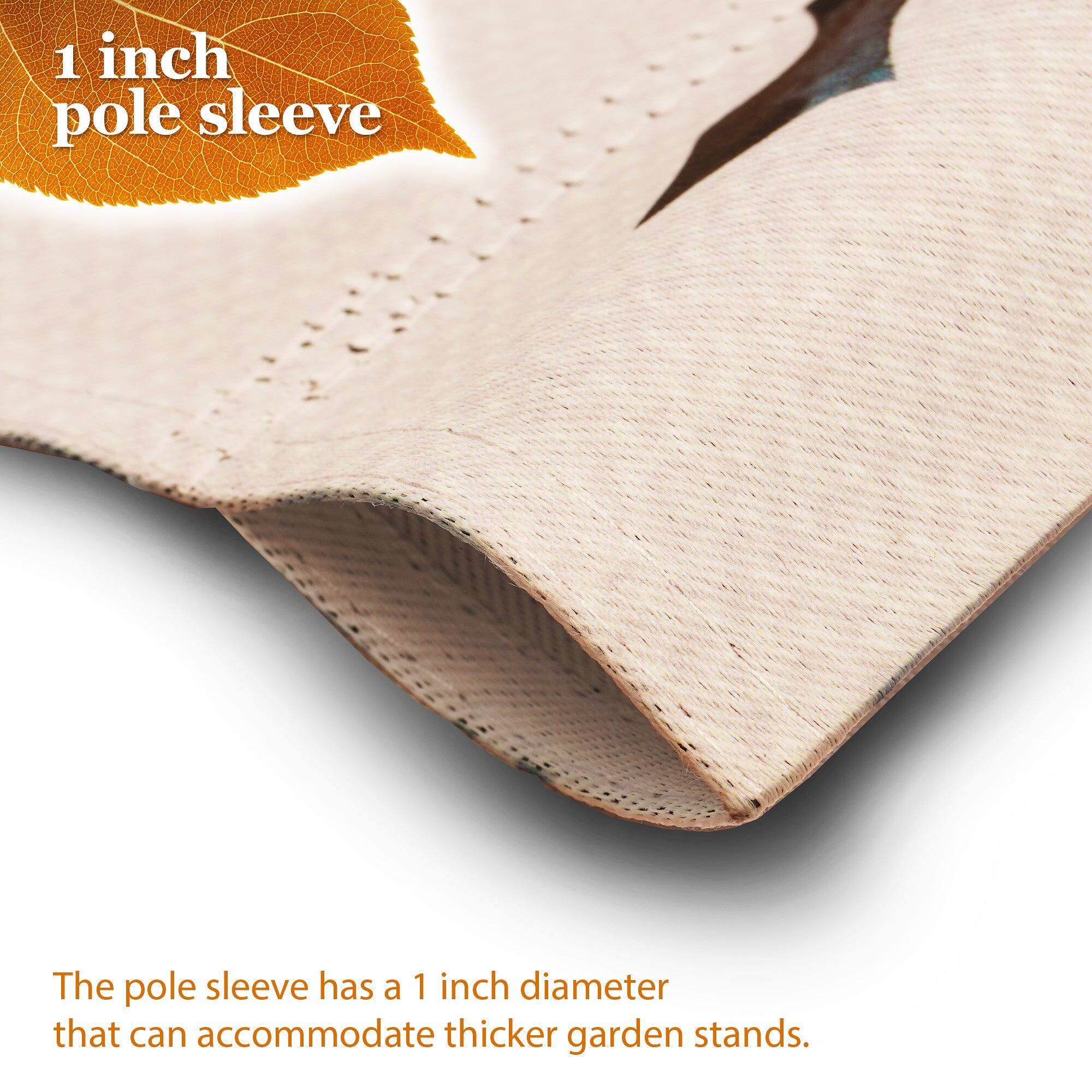 1 inch pole sleeve

The pole sleeve has a 1 inch diameter that can accommodate thicker garden stands.
