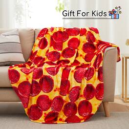 Peace Nest - Kids' and Adult Halloween Food Throw Blanket, 71" - Pizza