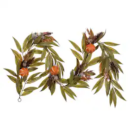 Vickerman - 6' Gourd Bay Leaf Garland - Orange