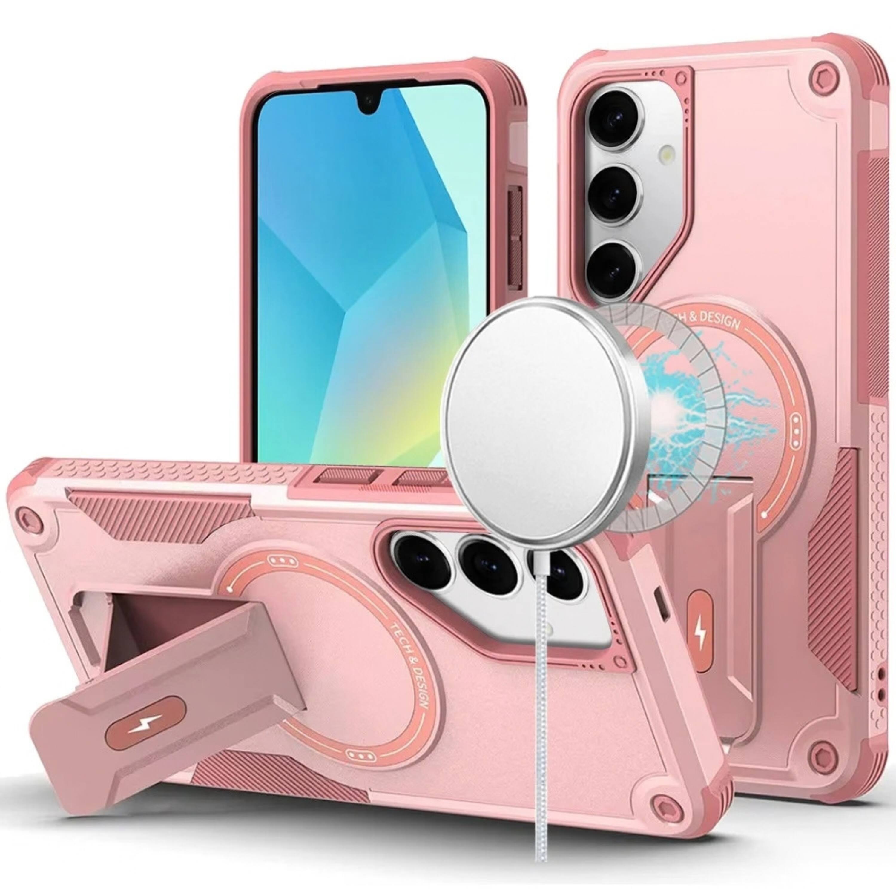 Kitcheniva Rugged Magnetic Circle Grip Stand Phone Case With Tempered ...