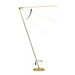 Brightech - Libra LED Modern Industrial Arc Dimmable Super Bright Floor Lamp with Rotating Height-Adjustable Head - Antiqued Brass