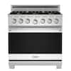 Front. Thor Kitchen - 36 in. Wide 6 Burner 6.0 Cu Ft. Freestanding Gas Range with Infrared Broiler - Stainless Steel.