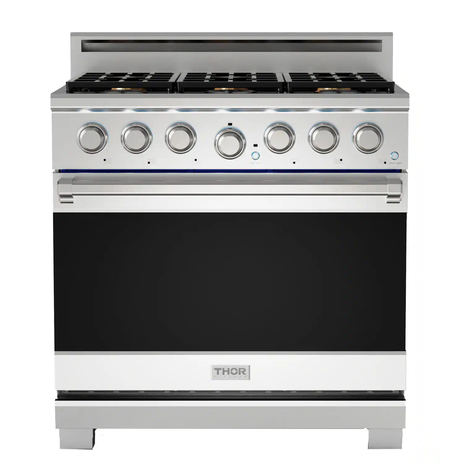 Front. Thor Kitchen - 6.0 Cu Ft. Freestanding Gas Range with Infrared Broiler - Stainless Steel.