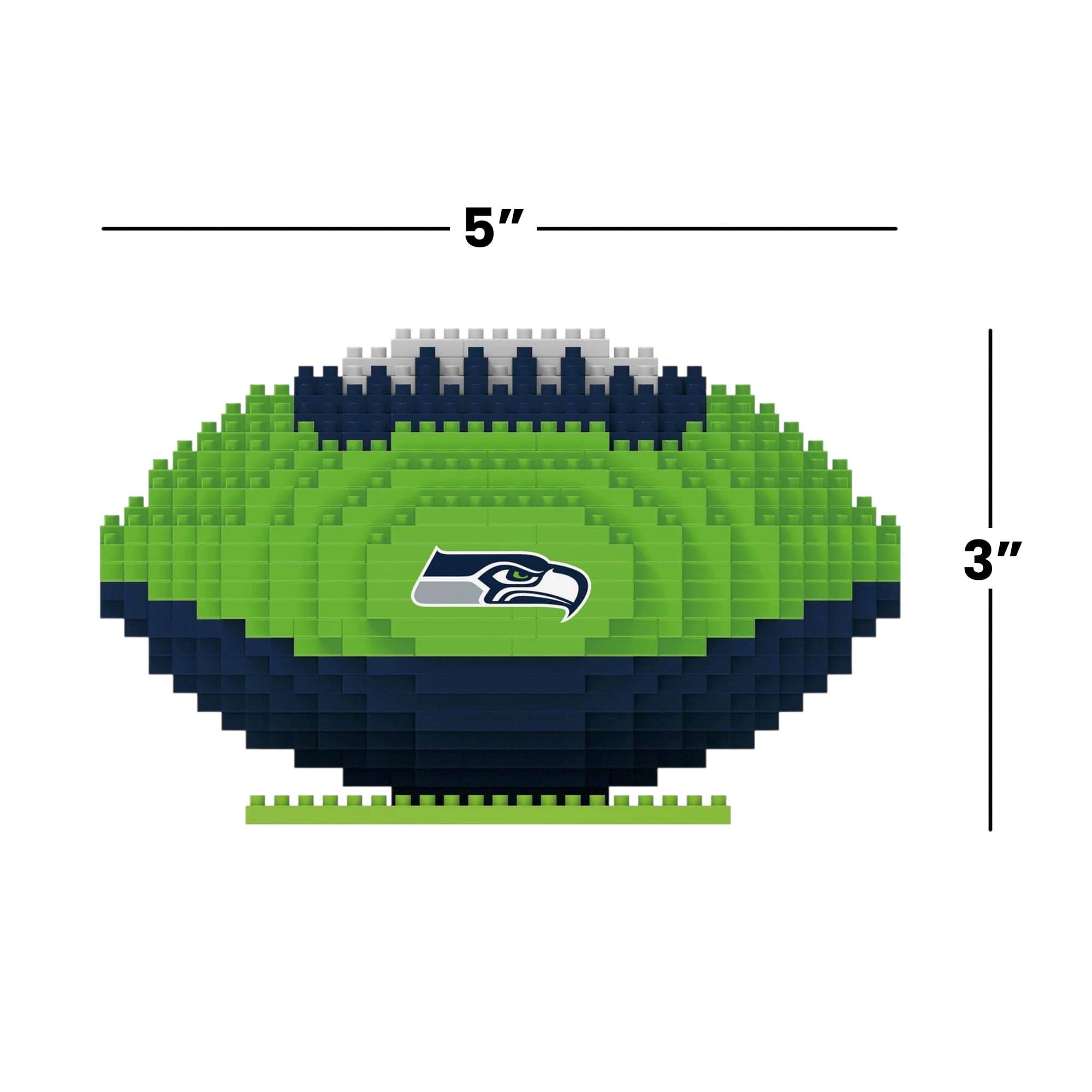 Alt View 4. Forever Collectibles - Seattle Seahawks NFL BRXLZ Football 704-Piece Building Block Set - Green.