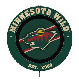 Evergreen Enterprises - Minnesota Wild 15" LED Round Metal Lit Wall Sign - Multicolor