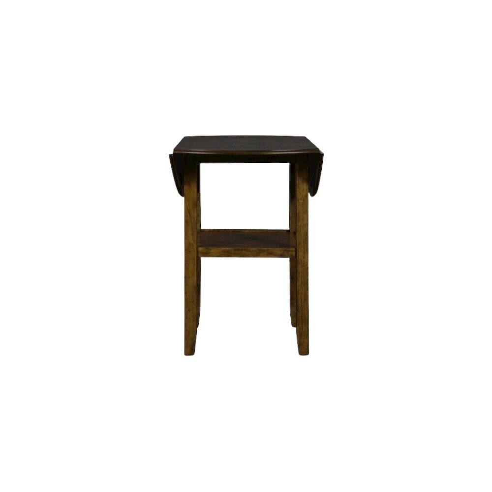 Left. FurniFact - Brown 3-Piece Counter Drop Leaf Table Set - Brown.