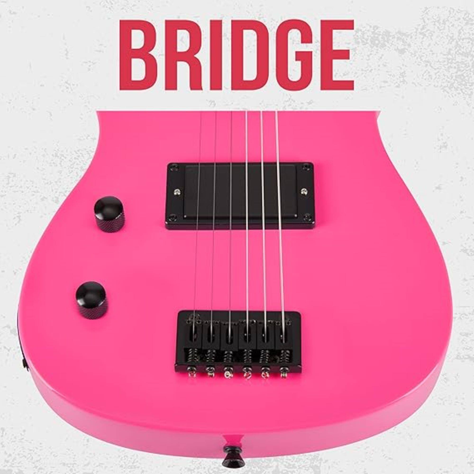 Alt View 3. Lyxpro - 39" Lefty Electric Guitar Kit – Full Size, Amp, Picks, Strap, Tuner, Cable & Case - Pink.