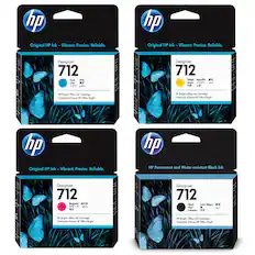 hp Original HP Ink Vibrant. Precise. Reliable.
DesignJet 712 Cyan Cian
DesignJet 712 Yellow Amarillo Jaune Gelb
HP Bright Office Ink Cartridge Cartouche d'encre HP Office Bright
hp Original HP Ink Vibrant. Precise. Reliable.
DesignJet 712 Magenta
DesignJet 712 Black Tinta Negra Noir Schwarz
HP Bright Office Ink Cartridge Cartouche d'encre HP Office Bright
hp HP Permanent and Water-resistant Black Ink