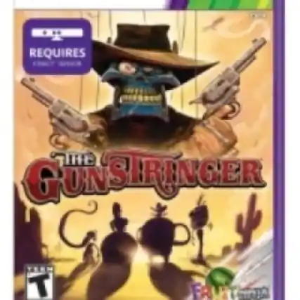 The text on the image should be grouped and corrected as follows:
- "REQUIRES"
- "THE GUNSTRINGER"
- "T" (ESRB rating)
- "FAR CRY" (logo in the bottom right corner) - T (Teen 13+)