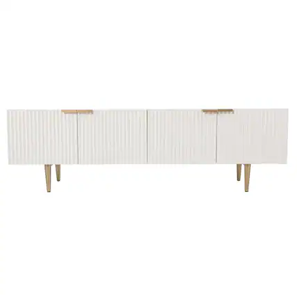 Front. SEI Furniture - Pilston 4-Door Media Console - White.
