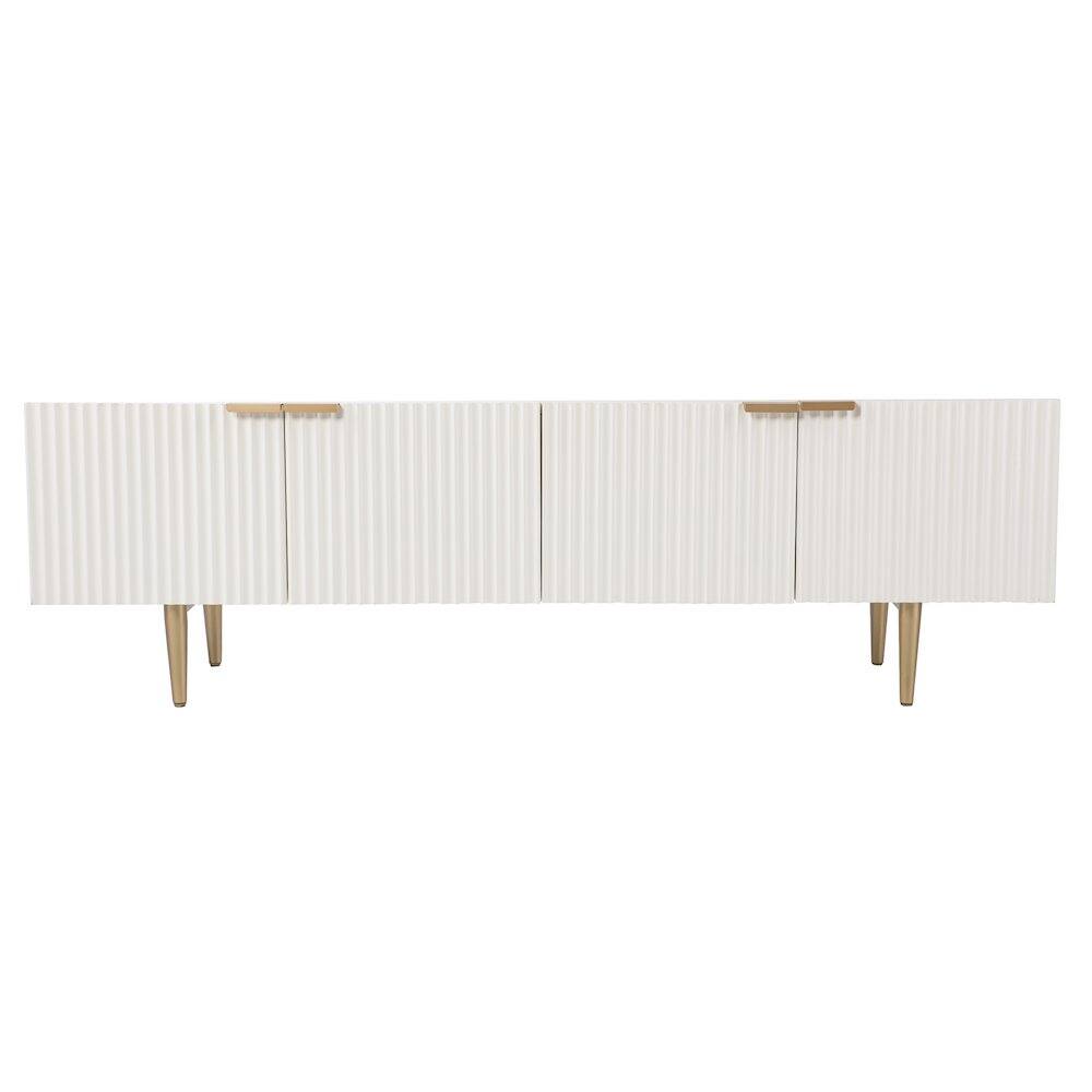 Front. SEI Furniture - Pilston 4-Door Media Console - White.