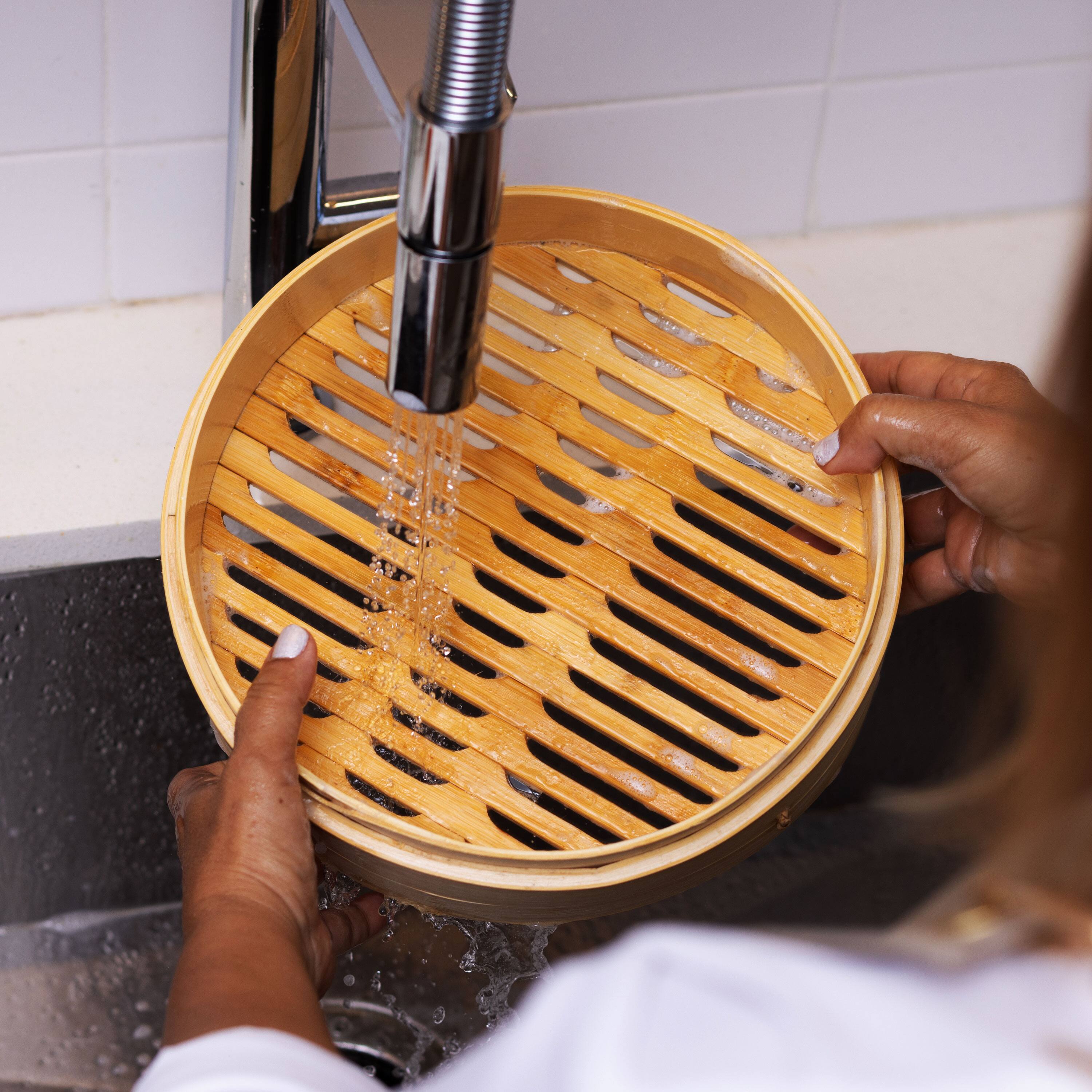 Alt View 2. Escali - Joyce Chen 2-Tier Bamboo Steamer Baskets, 6-Inch - Natural.