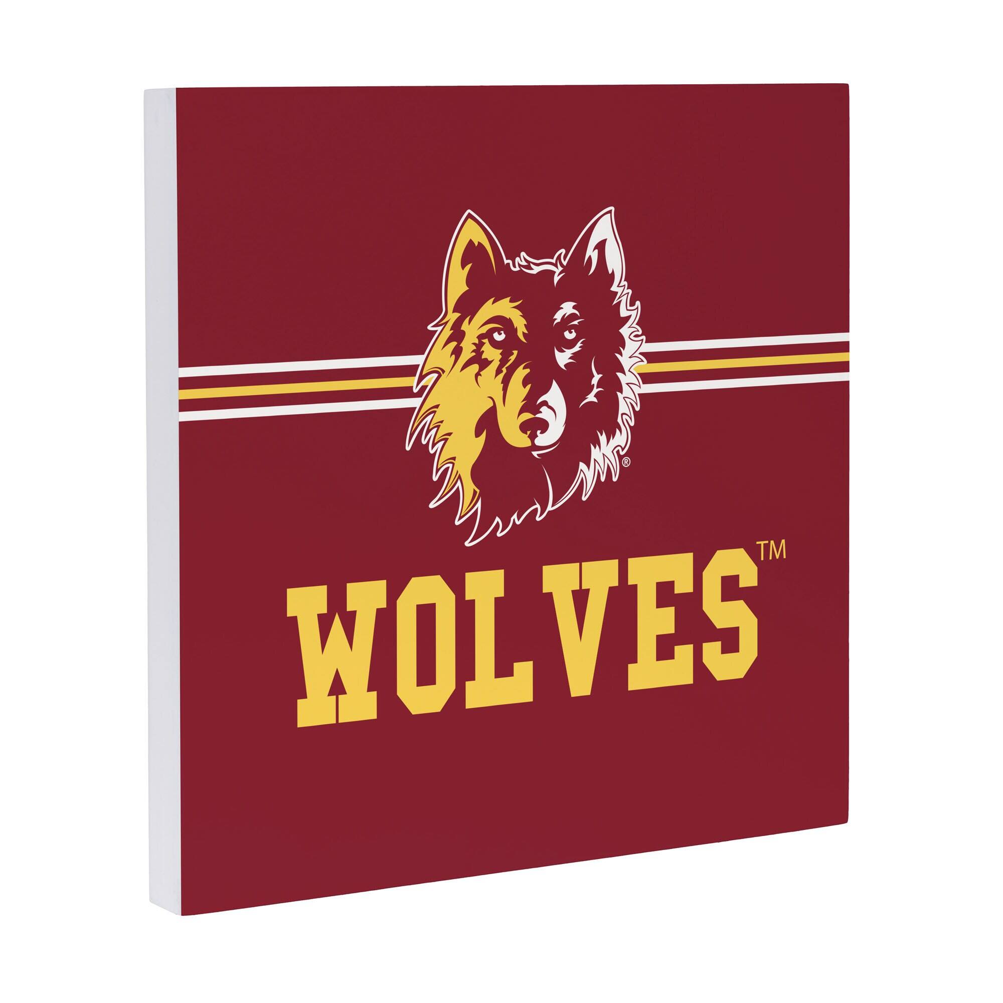 Alt View 1. Evergreen Enterprises - Northern State University Wolves 12" x 12" Wood Wall Sign - Multicolor.