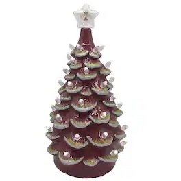 Santa's Workshop - Cardinal Iowa State Cyclones 14'' Ceramic Tree - Red