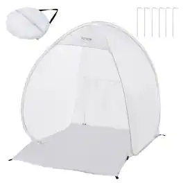 VEVOR - Spray Paint Shelter,40 x 35 x 40 in Pop-Up Portable Spray Paint Tent with Built-In Floor, Exhaust Window and Storage Bag - White