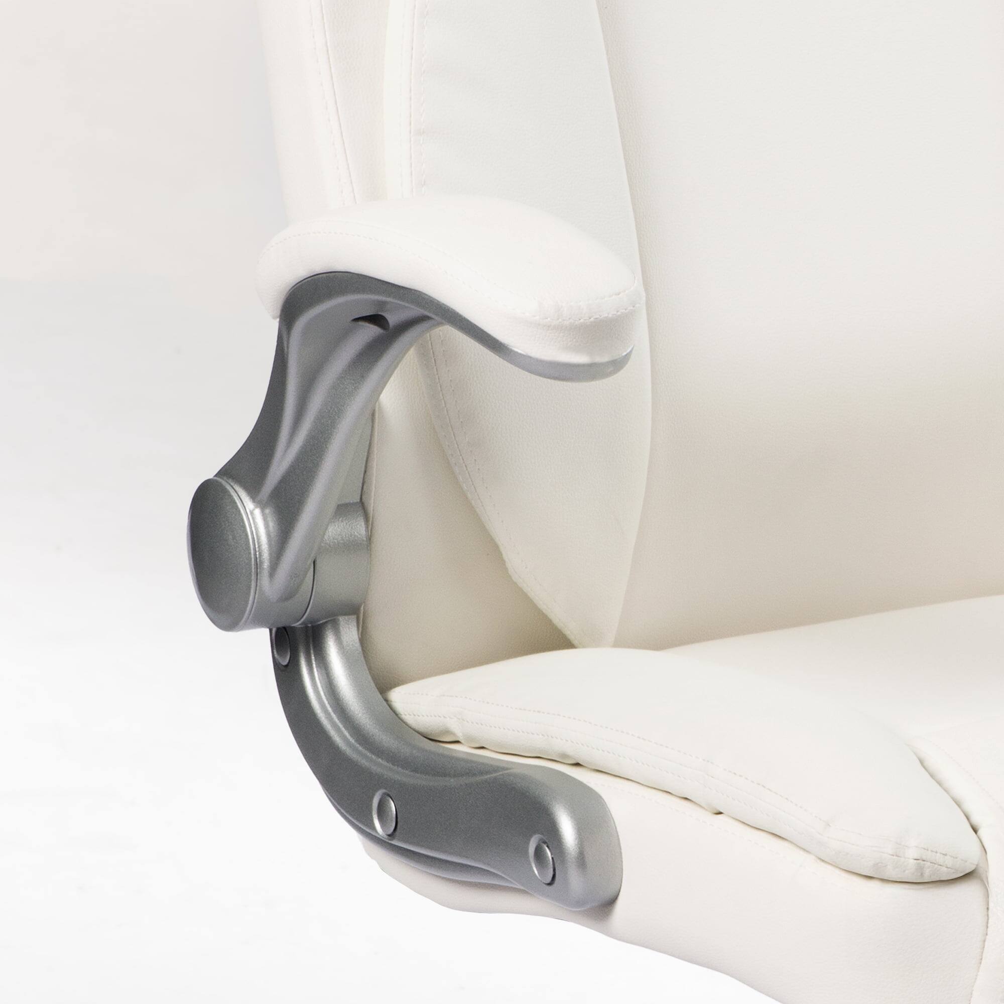 Alt View 1. Neo Chair - Executive Office Chair, High Back Faux Leather Desk Chair with Lumbar Support & Swivel Rolling Wheels - White.