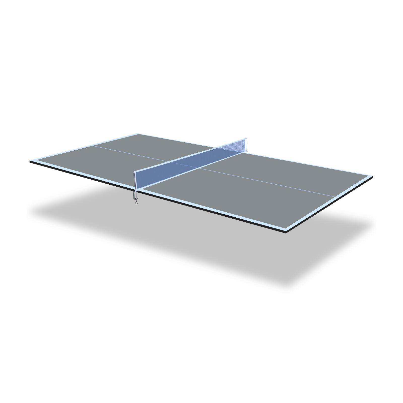 Angle. APRILSOUL - Grey Mid Size Ping Pong Conversion Top Foldable Portable Table Tennis Table Top Indoor Games - Grey.