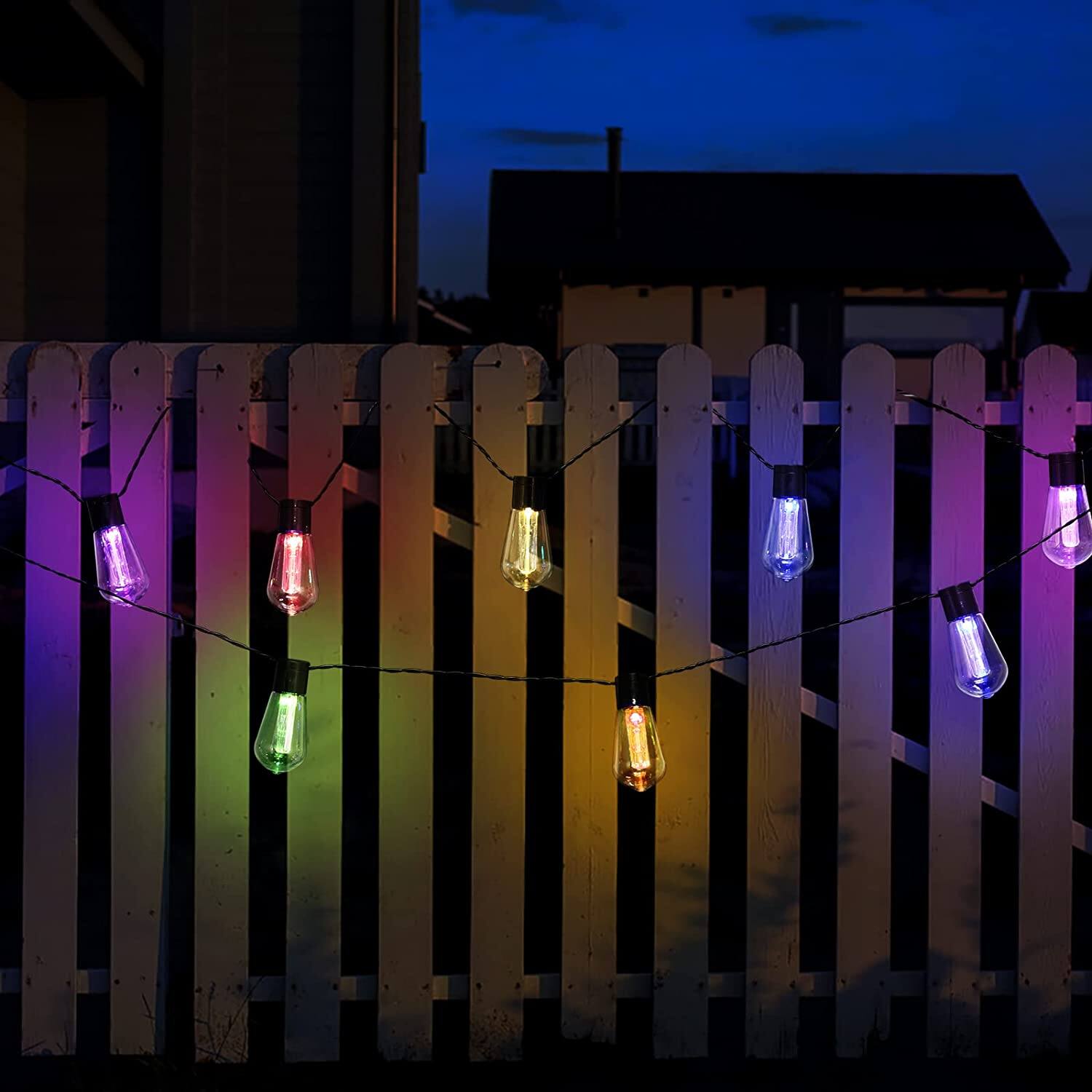 Alt View 2. Oumilen - Solar Bulb String Lights 20LED Multicolor with Remote Outdoor Fairy Lights.