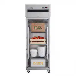 Koolmore - 30 in. Glass-Door Commercial Reach-In Refrigerator with Top-Mounted Compressor, 25 cu. ft. in Stainless-Steel - Stainless Steel