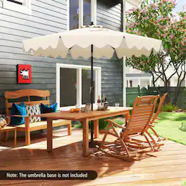 Mondawe - 9 Feet Patio Umbrella with Crank Handle and Push Button Tilt - Beige