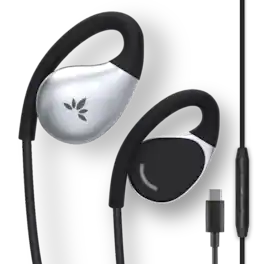 Avantree - Resolve C191-L(Large) – USB-C Wired Open-Ear Earbuds w/Mic & Over-Ear Hook