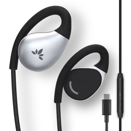 Front. Avantree - Resolve C191-L(Large) – USB-C Wired Open-Ear Earbuds w/Mic & Over-Ear Hook.
