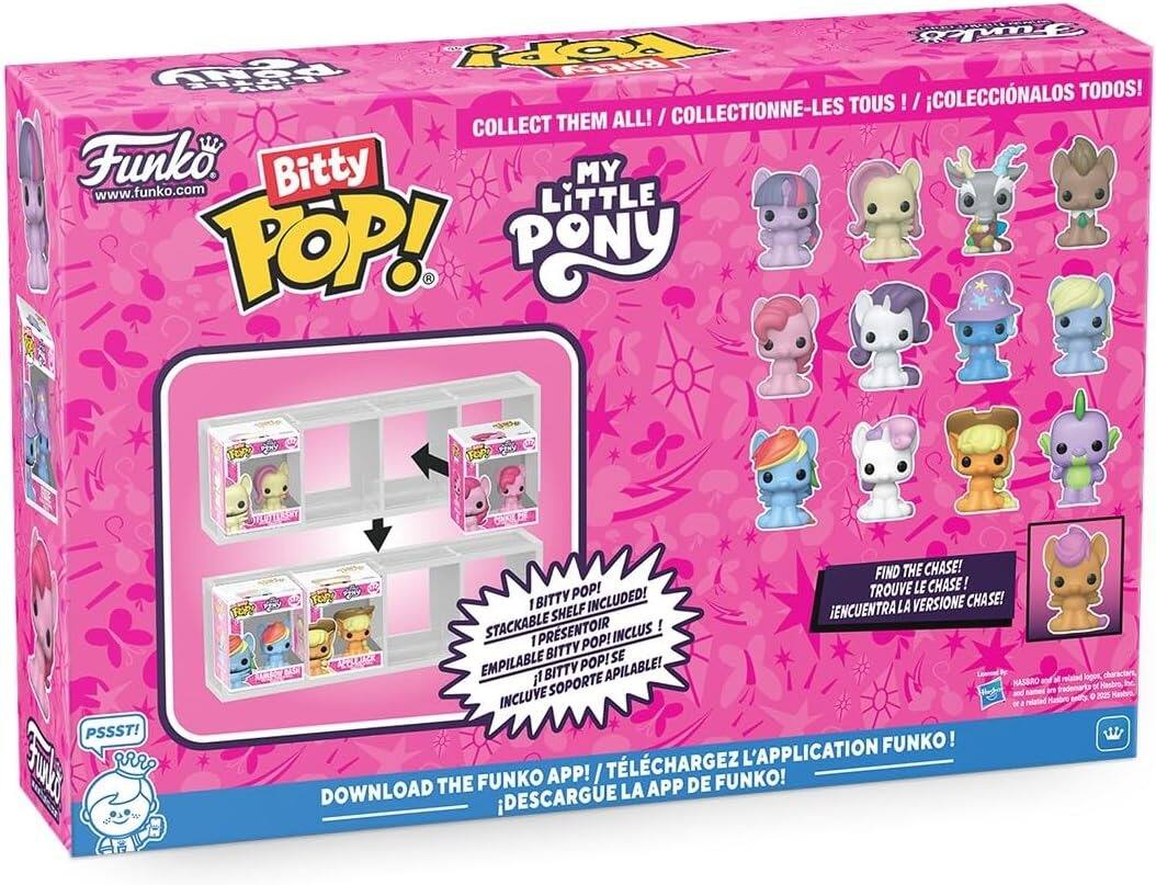 Funko Bitty POP! My Little Pony

COLLECT THEM ALL! / COLLECTIONNE-LES TOUS! / COLECCIONALOS TODOS!

1 BITTY POP! STACKABLE SHELF PRESENTOIR INCLUS! / 1 BITTY POP! EMPILABLE! / 1 BITTY POP! APILABLE!

FIND THE CHASE! / TROUVE LE CHASE! / IENCUENTRA LA VERSIONE CHASE!

DOWNLOAD THE FUNKO APP! / TÉLÉCHARGEZ L'APPLICATION FUNKO! / DESCARGUE LA APP DE FUNKO!

www.funko.com

PSST!