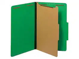 Pendaflex - Pressboard Classification Folder, 1-Dividers, 1 3/4" Expansion, Legal Size, 10/Box - Dark Green
