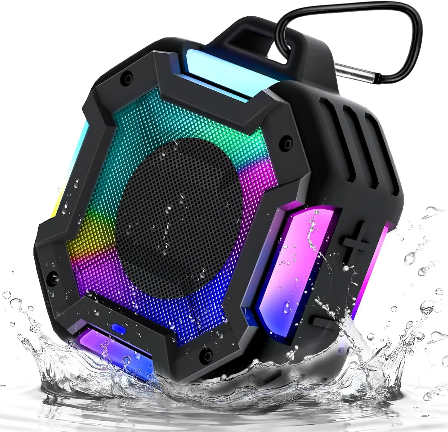 FINEAK - Waterproof Bluetooth Speaker-Portable Sound for Shower & Outdoor Fun - Black