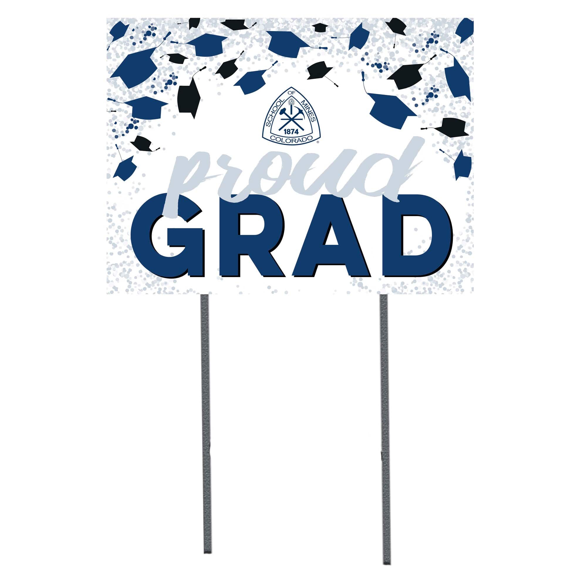 Jardine - Colorado School of Mines Orediggers 18" x 24" Proud Grad Yard Sign - White