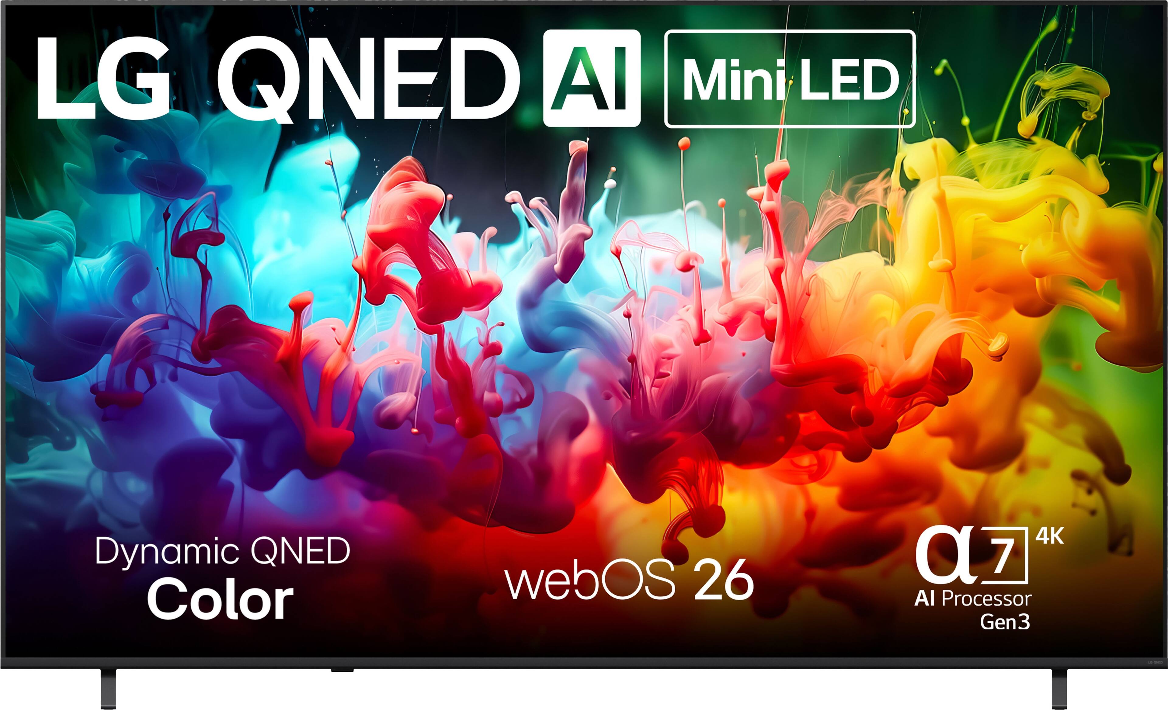 LG QNED AI Mini LED  
Dynamic QNED Color  
webOS 26  
α7 4K AI Processor Gen3