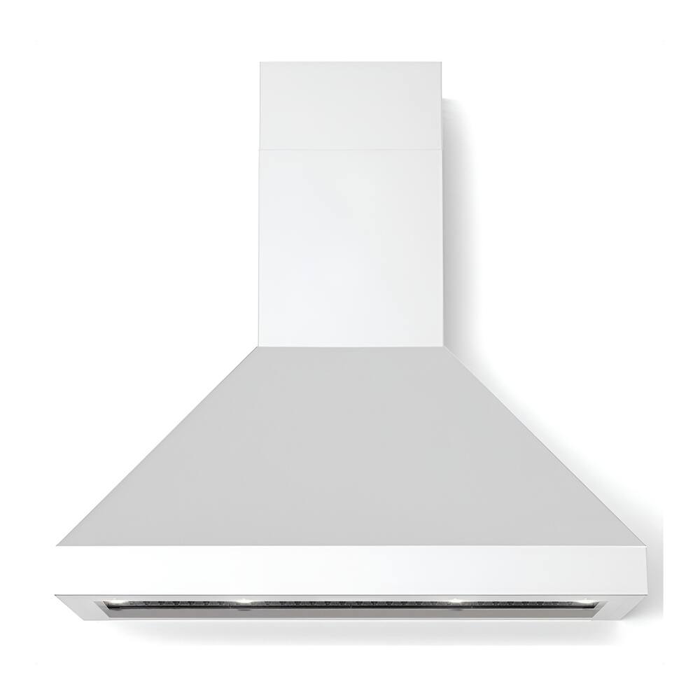 Front. Verona - Verona 36 inch Designer Chimney Wall Hood with 600 CFM (White) - White.