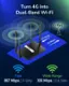 Turn 4G into Dual-Band Wi-Fi: 4G 150 Mbps | 5 GHz Wide Range 300 Mbps | 2.4 GHz