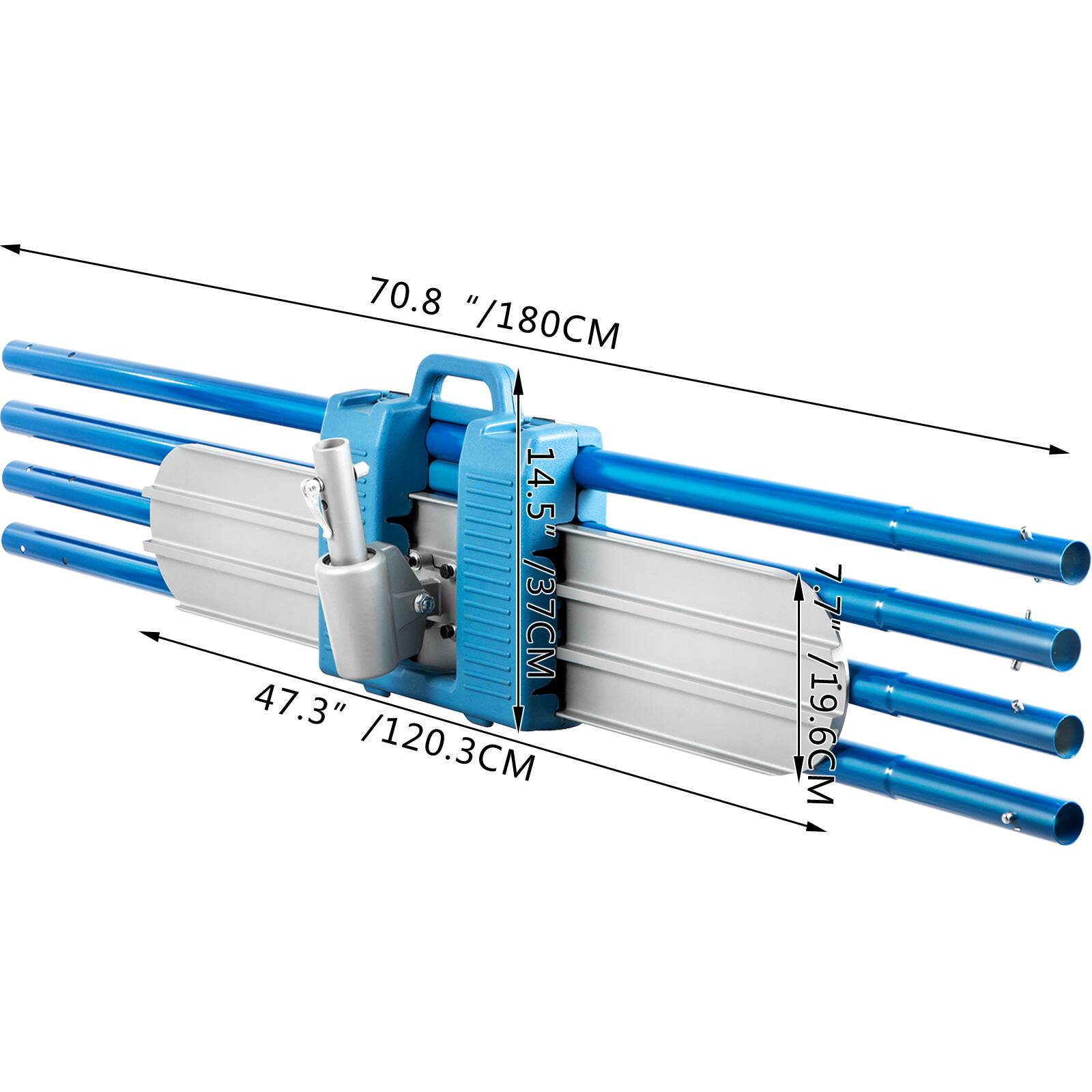 70.8" / 180CM  
14.5" / 37CM  
47.3" / 120.3CM  
7.7" / 19.6CM