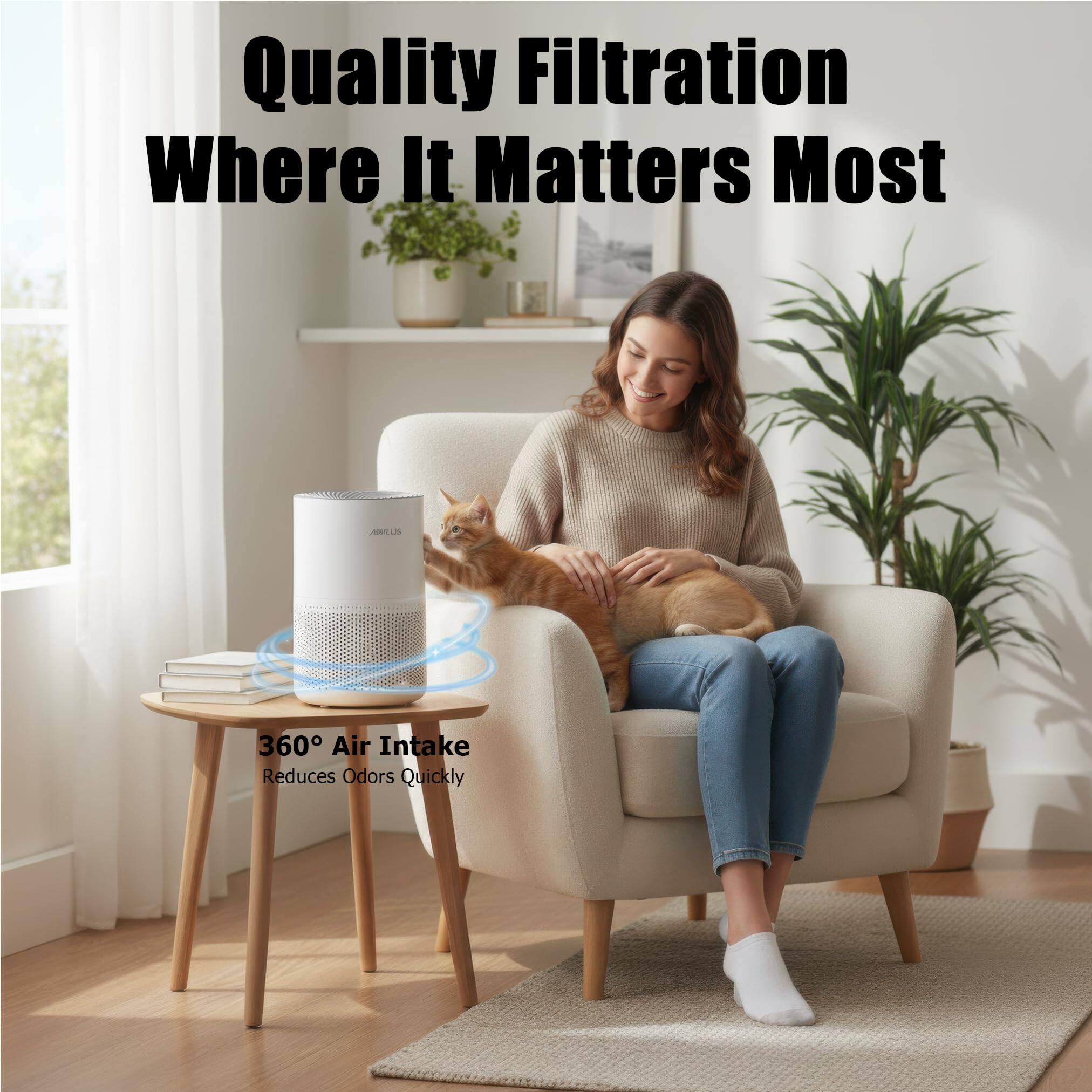 Quality Filtration Where It Matters Most  
360° Air Intake Reduces Odors Quickly