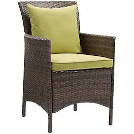 Conduit Outdoor Wicker Rattan Dining Armchair by Modway - Brown Peridot