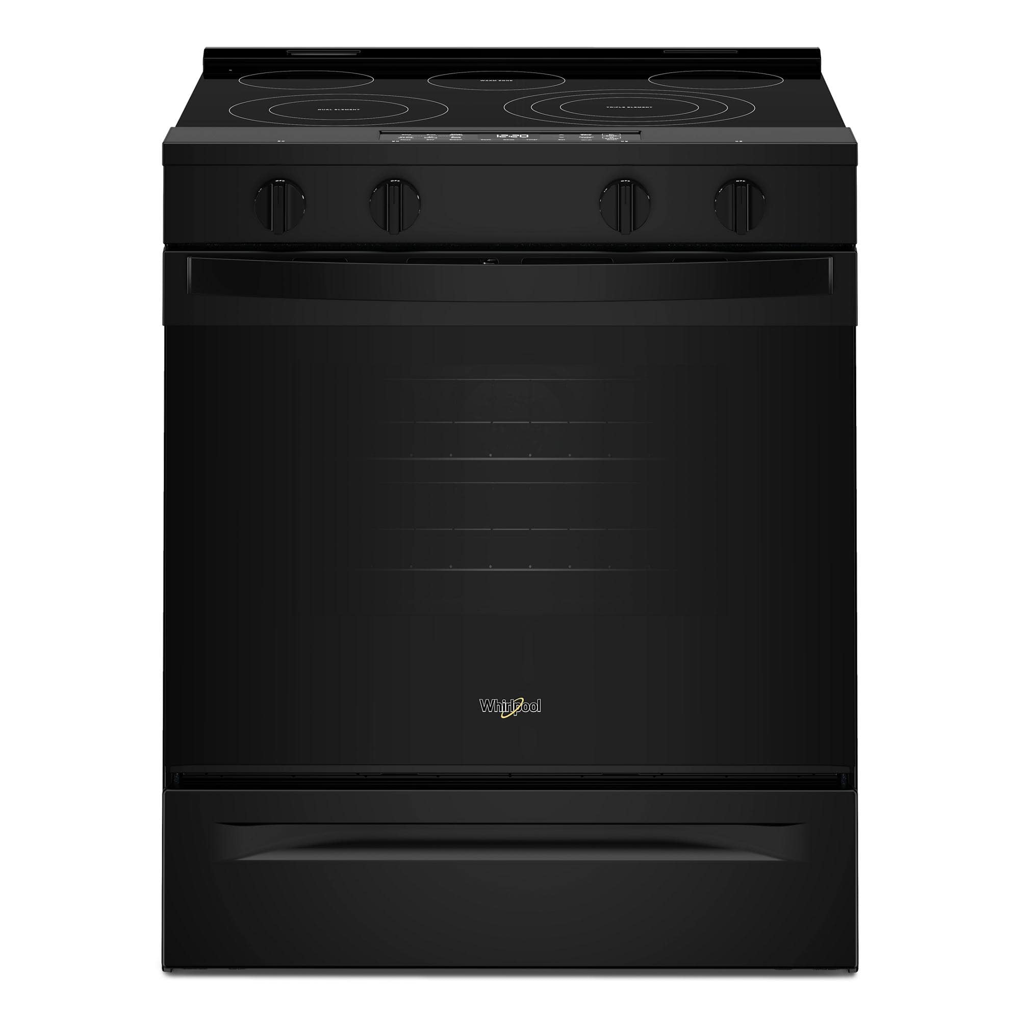 Whirlpool - 5.0 Cu. Ft. Slide-In Electric Range with Air Cooking Technology - Black - Front_Zoom