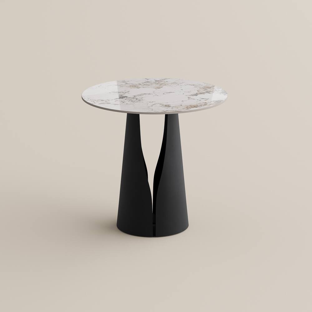 Alt View 10. POVISON - 35" Modern Round Counter Height Table for 4 People, Pandora Glossy Bistro Table with Black Base for Kitchen Small Spaces - Pandora & Black.