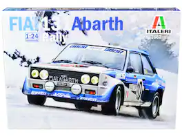 Skill 3 Model Kit Fiat 131 Abarth Rally #10 Winner "Montecarlo Rally" (1980) 1/24 Scale Model by Italeri - Multicolor